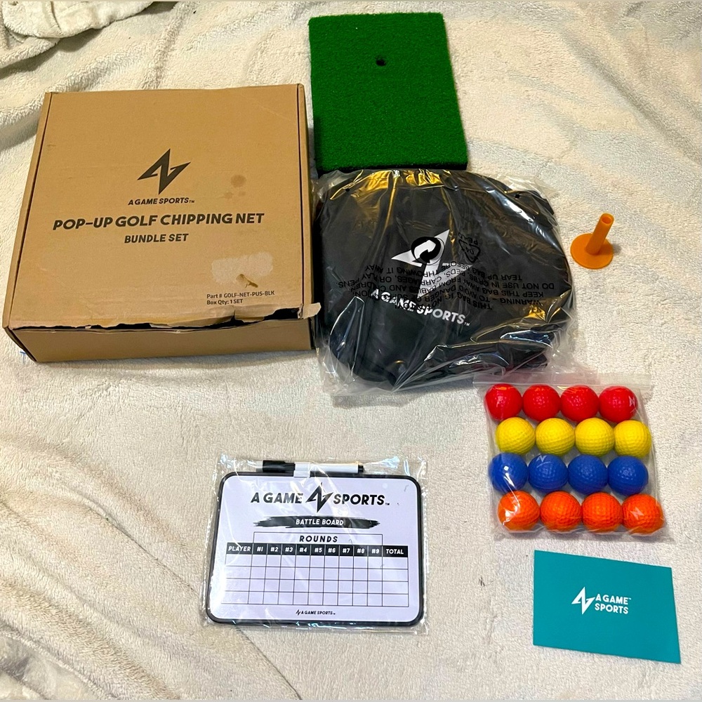 A Game Sports Pop-Up Golf Chipping Net Bundle